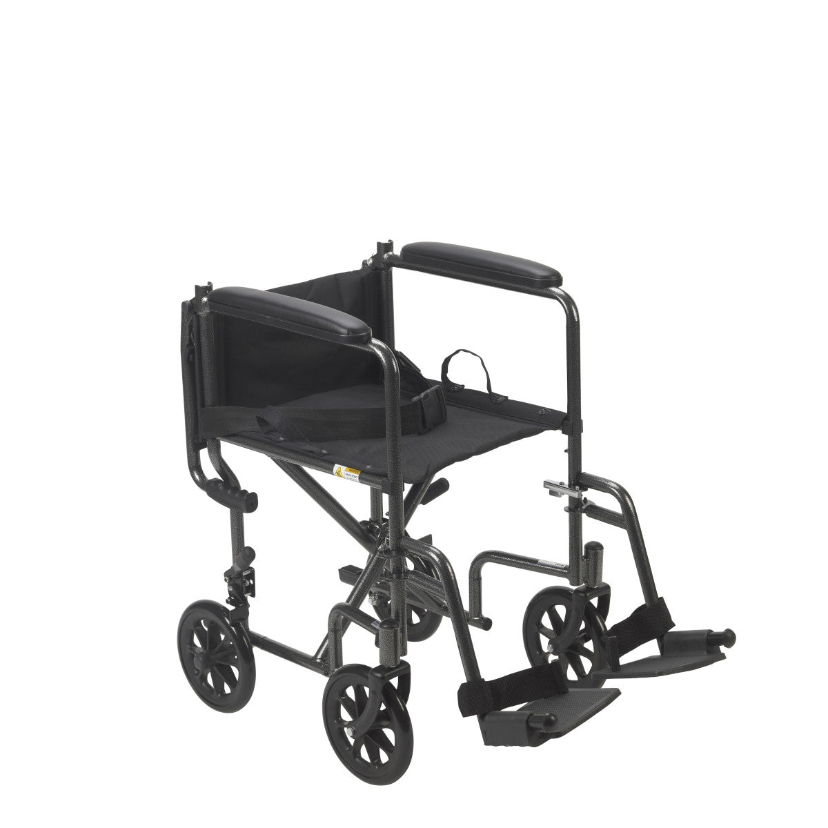 Drive Medical steel transport chair with the backrest folded down